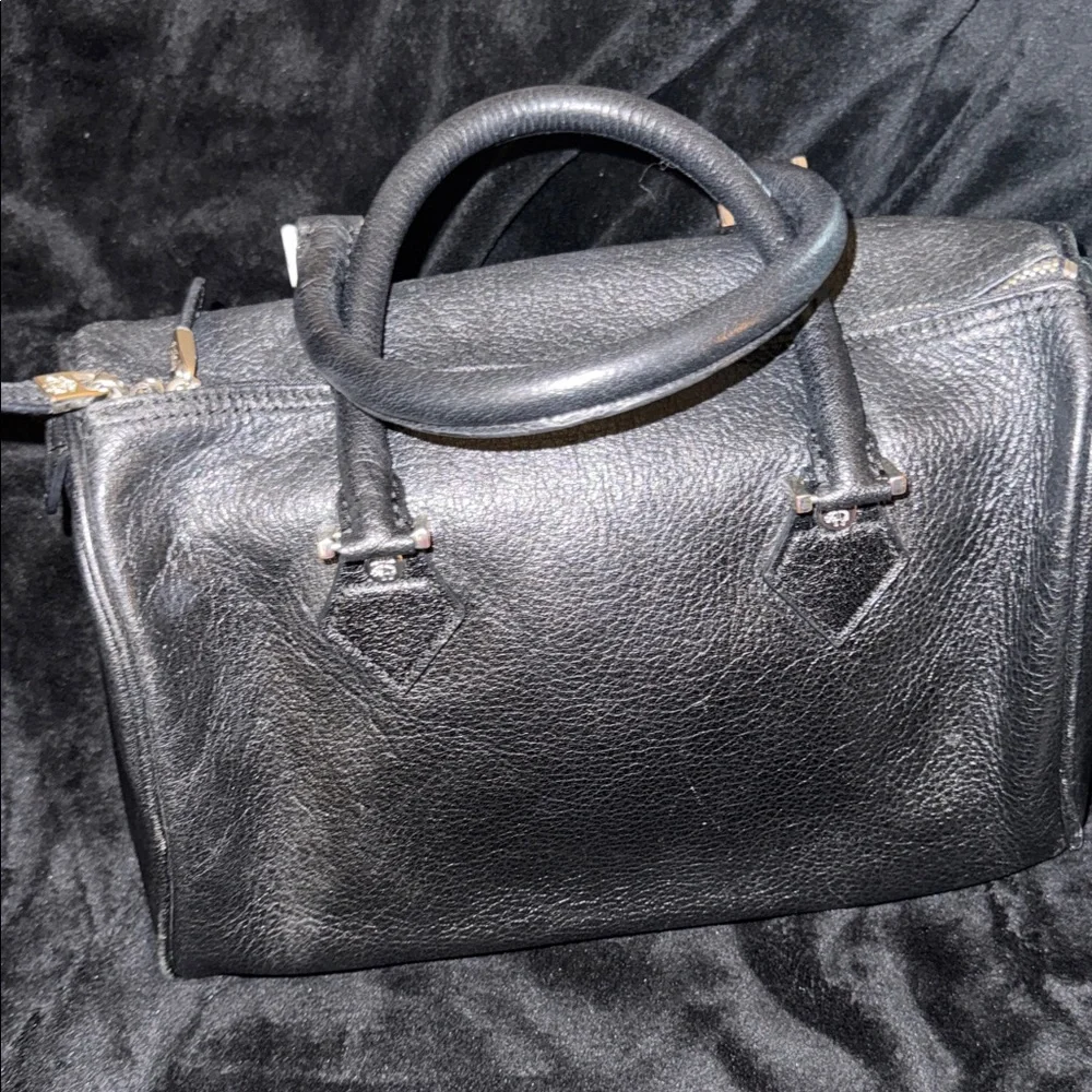 Brooks Brothers Black Pebbled Leather Satchel - Picture 3 of 12